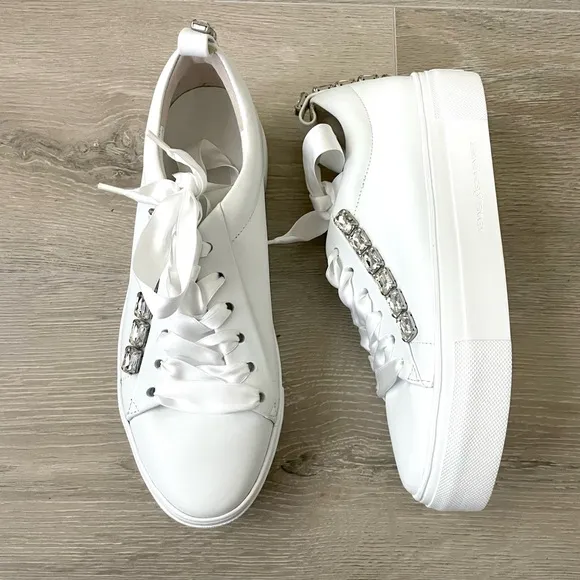 Kennel &amp; Schmenger white rhinestone sneakers