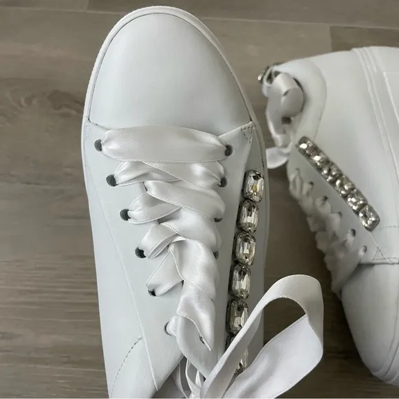 Kennel &amp; Schmenger white rhinestone sneakers