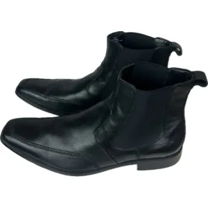 Kenneth Cole New York Men’s Black Leather Boots Size 11M Square Toe
