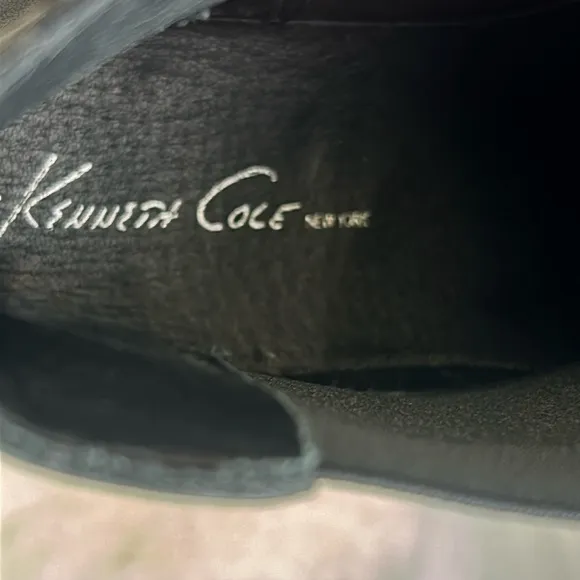 Kenneth Cole New York Men’s Black Leather Boots Size 11M Square Toe