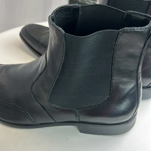 Kenneth Cole New York Men’s Black Leather Boots Size 11M Square Toe