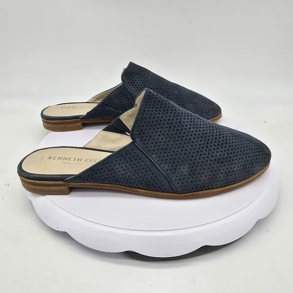 Kenneth Cole Shoes Women's 7.5M Rubie Navy Slip-On Mules