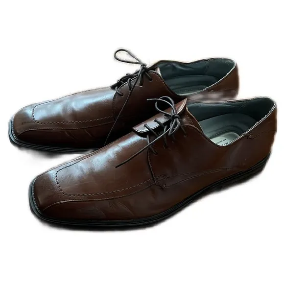 Kenneth Cole with Silver Technology mens Leather Shoes Size 10.5 Brown