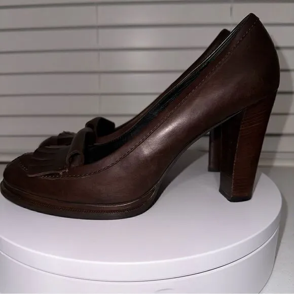 Kenzo Brown Leather Heeled Shoes Oxfords Maryjanes Size 10 (40) Nice Condition