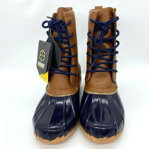 Khombu Womens Clarissa Leather Waterproof Winter Boots