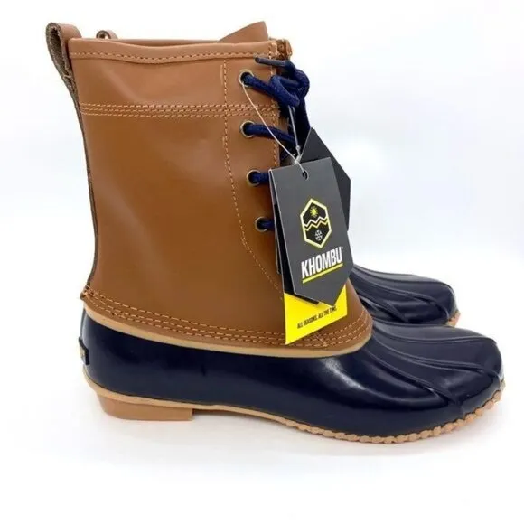 Khombu Womens Clarissa Leather Waterproof Winter Boots