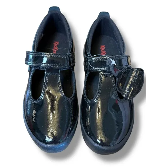 Kickers Patent T strap Leather Mary Jane School Uniform Shoes Black Size 24 8 US