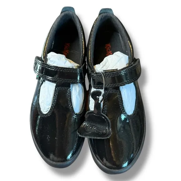 Kickers Patent T strap Leather Mary Jane School Uniform Shoes Black Size 24 8 US