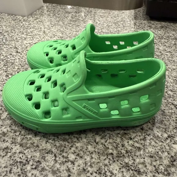 Kids Green Slip-On Shoes Vans croc style Toddlers 7