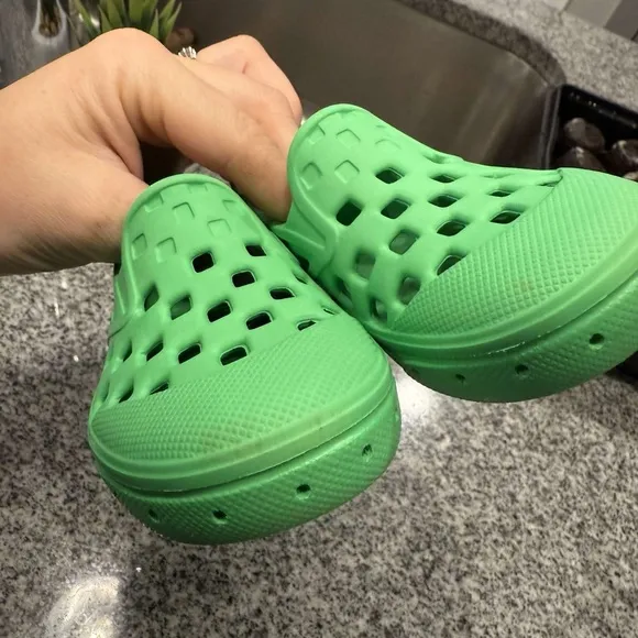Kids Green Slip-On Shoes Vans croc style Toddlers 7