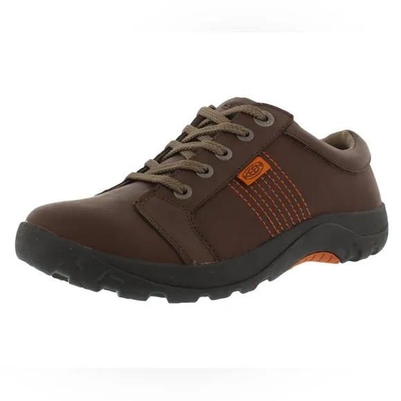 Kids Keen Boys Austin II Low Top Lace Up Walking Shoes US 1 leather