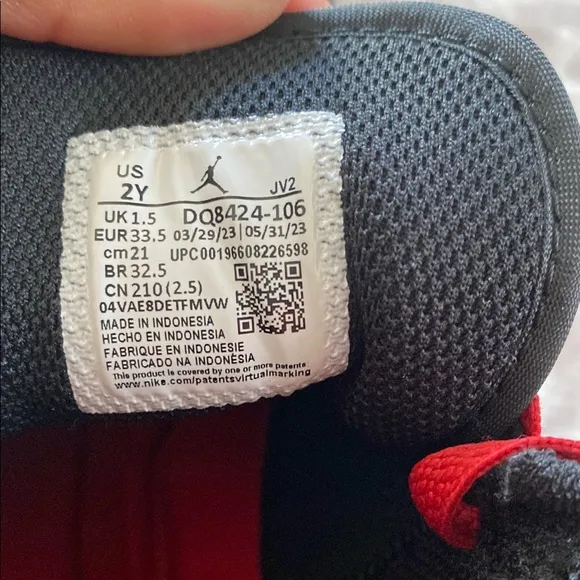 Kids Nike Air Jordan Black and Red Sneakers Classic Mid-Top Design