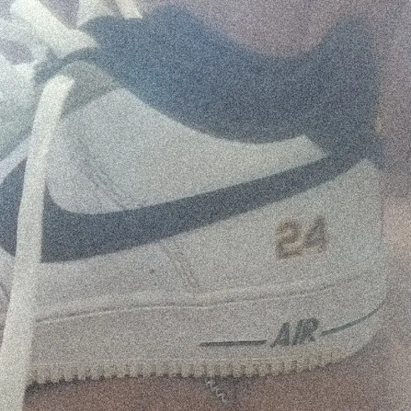 Kids White and Gray Nike Shoes