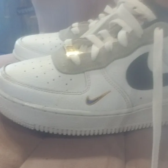 Kids White and Gray Nike Shoes
