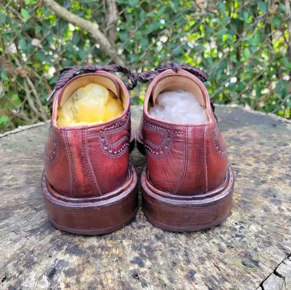 Kings of Lloyd Mens 10 M Burgundy Brown Dress Luxe Leather Wingtip Derby Shoes
