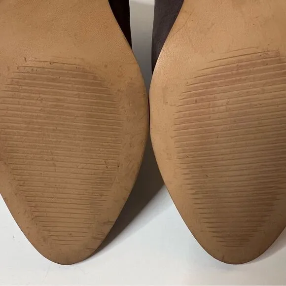 Kiomi Taupe Mocha Tan Pull On Block Heel Suede Ankle Boots Bootie EUR 37/US 6.5