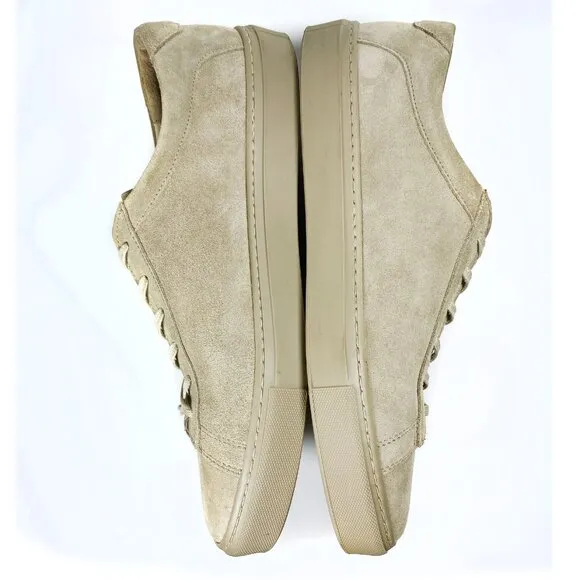 Koio Mens Capri Sneakers - Low Top Tan Suede Made in Italy - 12 (US) 45 (EU)
