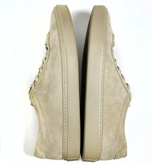 Koio Mens Capri Sneakers - Low Top Tan Suede Made in Italy - 12 (US) 45 (EU)