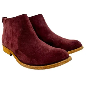 KORK-EASE Burgundy Suede Velma Boots Booties Size 8.5 Chelsea Ankle Pull On