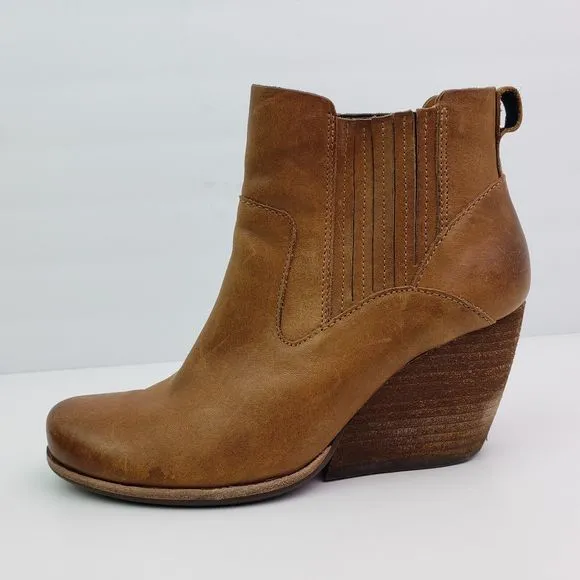 Kork Ease Womens Size 7.5 Verdelet Brown Leather Wedge Ankle Bootie Shoes K48816