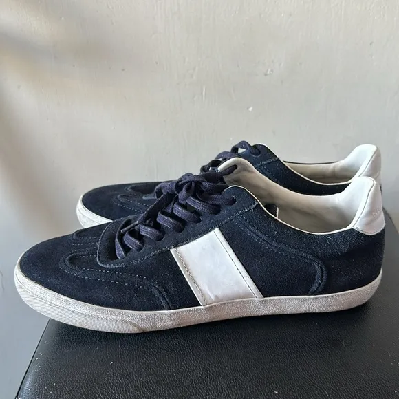 Kurt Geiger Black Suede White Accent Sneakers Mens 43 9.5 10