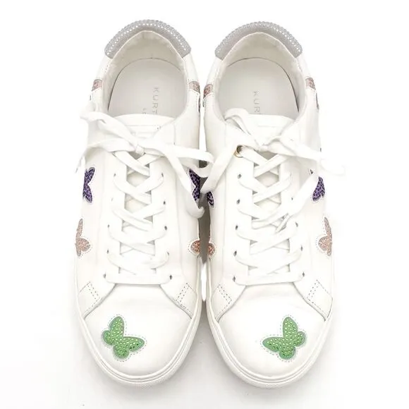 Kurt Geiger Lane Butterfly Embellished White Leather Sneaker Size 42 | US 11