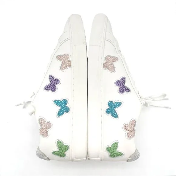Kurt Geiger Lane Butterfly Embellished White Leather Sneaker Size 42 | US 11