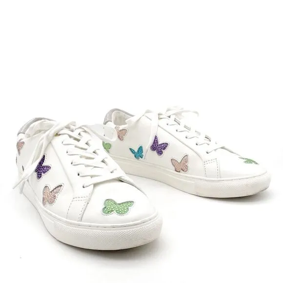 Kurt Geiger Lane Butterfly Embellished White Leather Sneaker Size 42 | US 11