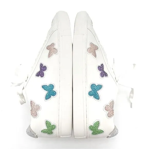 Kurt Geiger Lane Butterfly Embellished White Leather Sneaker Size 42 | US 11