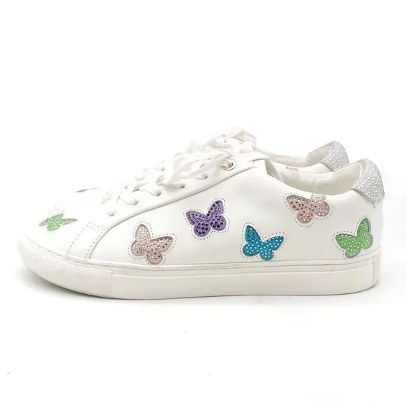 Kurt Geiger Lane Butterfly Embellished White Leather Sneaker Size 42 | US 11