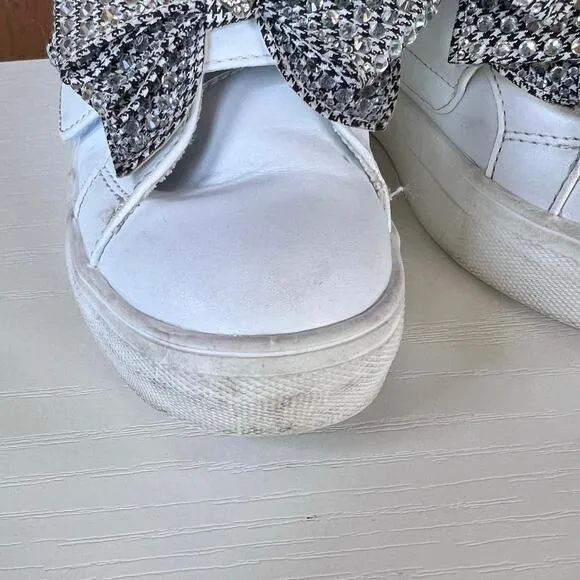 Kurt Geiger Mini Laney Bow Crystal Girls Shoes Velcro Slip On, Size 1 M‎