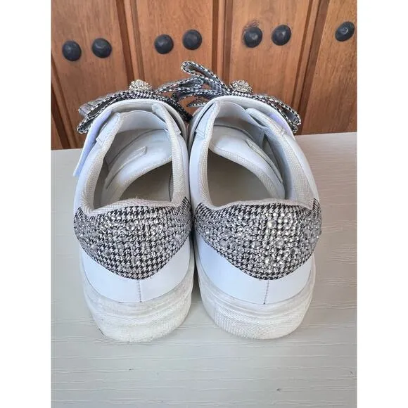 Kurt Geiger Mini Laney Bow Crystal Girls Shoes Velcro Slip On, Size 1 M‎