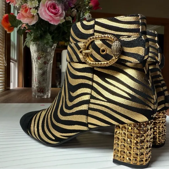 Kurt Geiger Women's Black Mayfair Eagle Head Buckle High Heel Ankle Boots