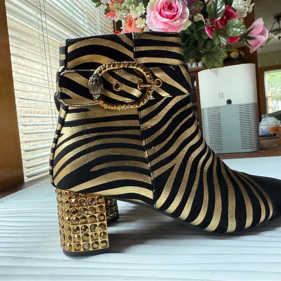 Kurt Geiger Women's Black Mayfair Eagle Head Buckle High Heel Ankle Boots