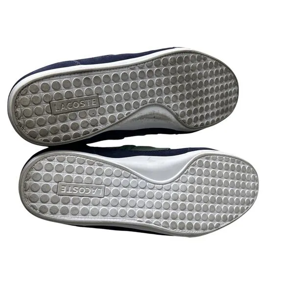 Lacoste Men Shoes Chaymon 123 2 Navy Green Leather Casual Sneakers Shoes Sz 11