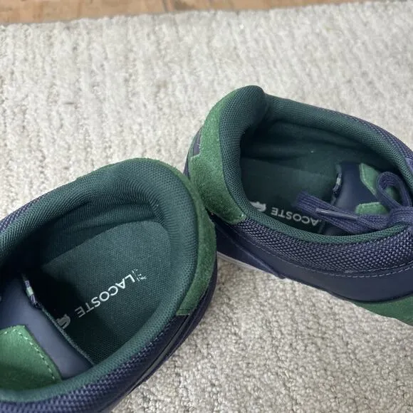 Lacoste Men Shoes Chaymon 123 2 Navy Green Leather Casual Sneakers Shoes Sz 11