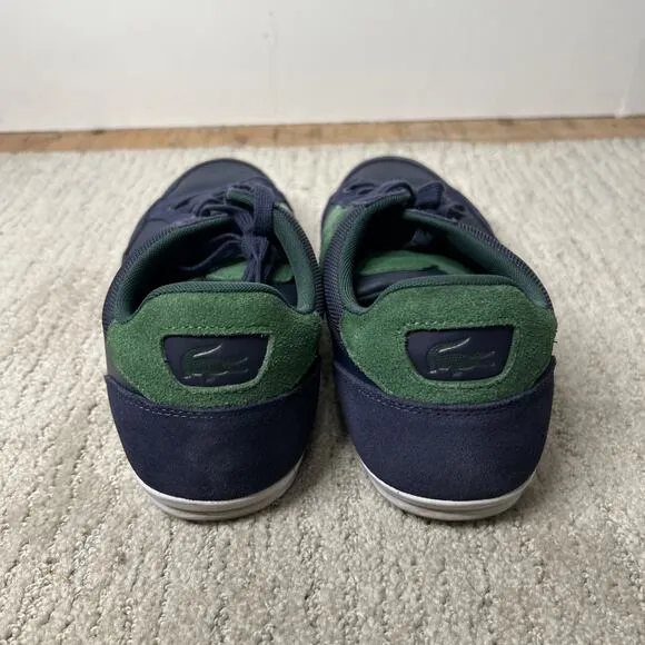 Lacoste Men Shoes Chaymon 123 2 Navy Green Leather Casual Sneakers Shoes Sz 11