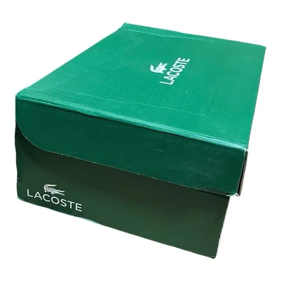 Lacoste Sneakers Mens 8.5 White T-Clip Green Leather Logo Suede 740SMA0048407