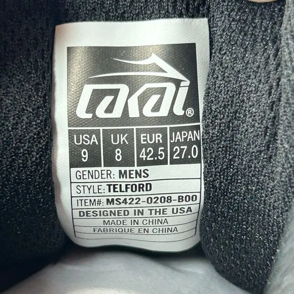 Lakai Telford Skateboard Suede Sneakers Black/Burgundy Men's 9 NWB