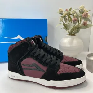 Lakai Telford Skateboard Suede Sneakers Black/Burgundy Men's 9 NWB