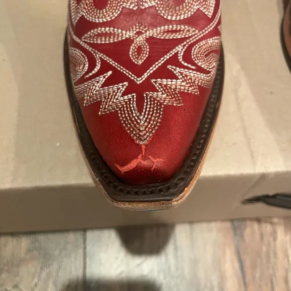 Lane LEXINGTON Womens Cowboy Boots Red Leather Western Style