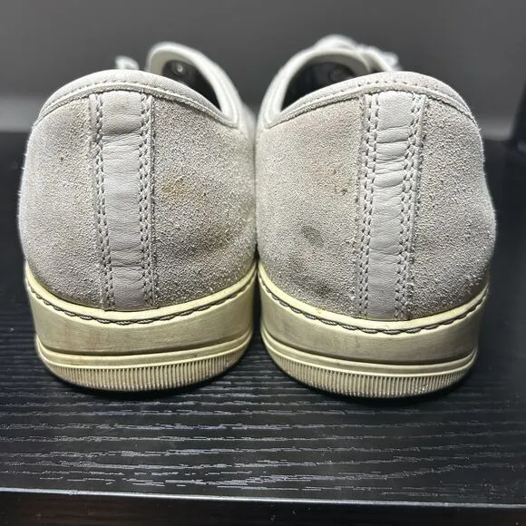 Lanvin DBB1 Low Top Sneakers Suede Patent Leather Tan Gray