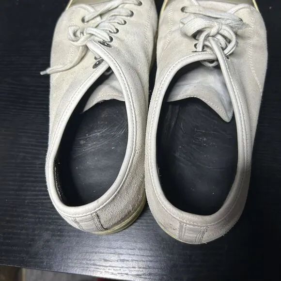 Lanvin DBB1 Low Top Sneakers Suede Patent Leather Tan Gray