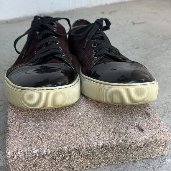 Lanvin toe cap suede sneakers