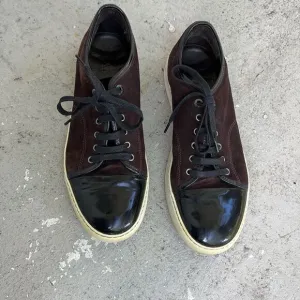 Lanvin toe cap suede sneakers