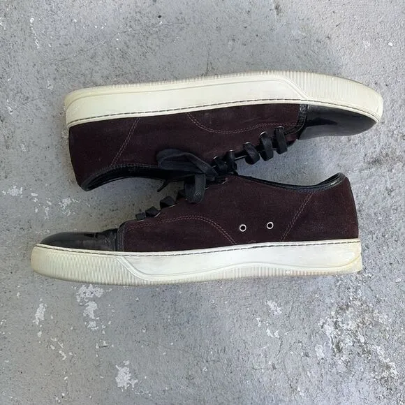 Lanvin toe cap suede sneakers