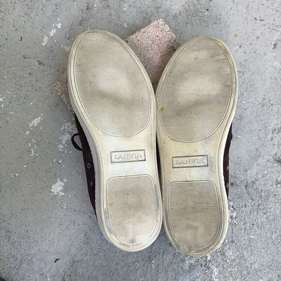 Lanvin toe cap suede sneakers