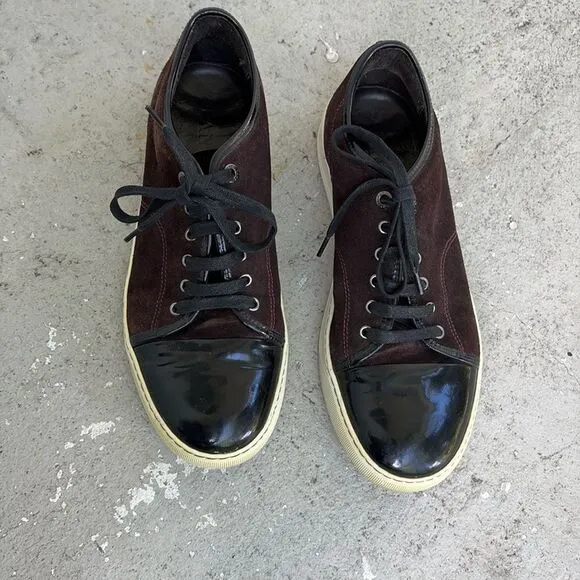 Lanvin toe cap suede sneakers