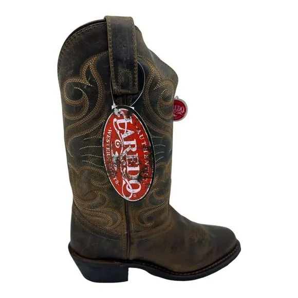 Laredo Women's Size 6.5M Lad Tan Distress 11 Western Leather Boots With Box NEW