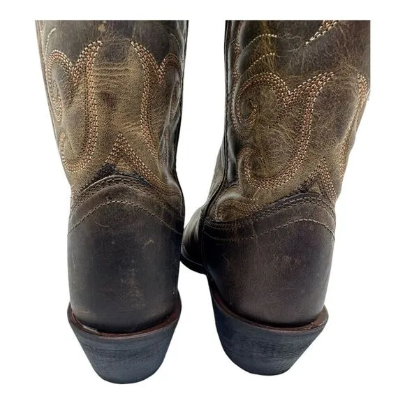Laredo Women's Size 6.5M Lad Tan Distress 11 Western Leather Boots With Box NEW